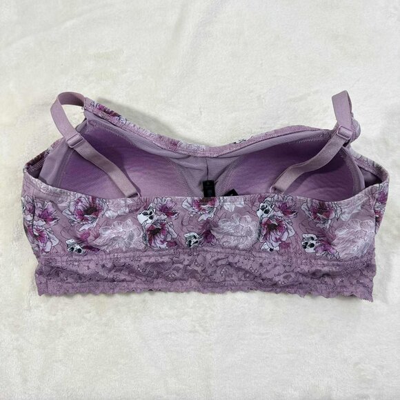 ✨Torrid Curve Mauve Skull & Floral Lace Bralette - Picture 4 of 8